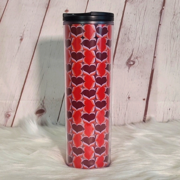 🆕️NWT 2019 Starbucks 16oz Valentines Day Heart Pink Red Travel Insulated Cup - Picture 7 of 13